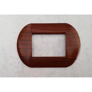 Trade Shop - Placca Placche Placchette Compatibili Living International Light Bombate Bticino - Legno Scuro -3 Fori     -