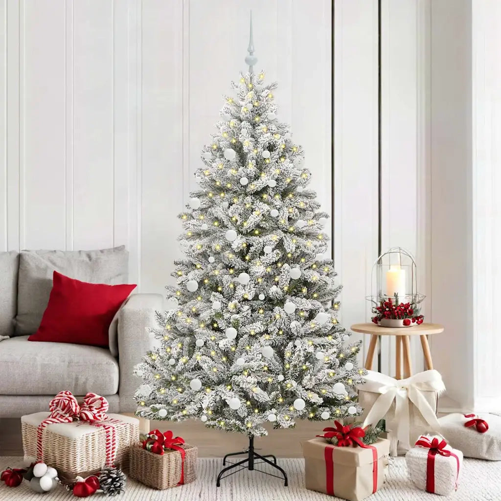 Albero di Natale artificiale con 300 LED Verde e Bianco 180 cm 3395751