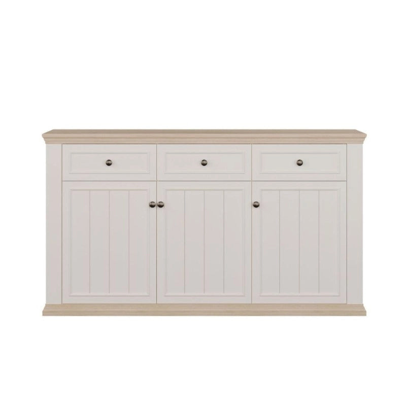 Madia Essenza con 3 cassetti e 3 ante in stile classico colore bianco e rovere