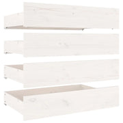 Cassettoni da Letto 4 pz in Legno Massello di Pino Bianco CFW7808897