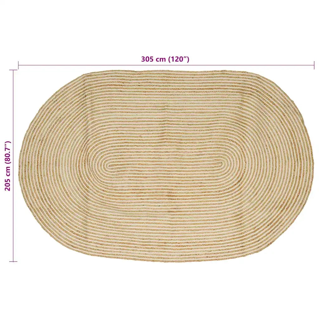 Tappeti per area | Tappeti a zone Naturale e Bianco 205 x 305 cm Juta