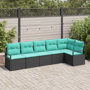 Set di divani 6 pcs Nero polyrattan 3346406