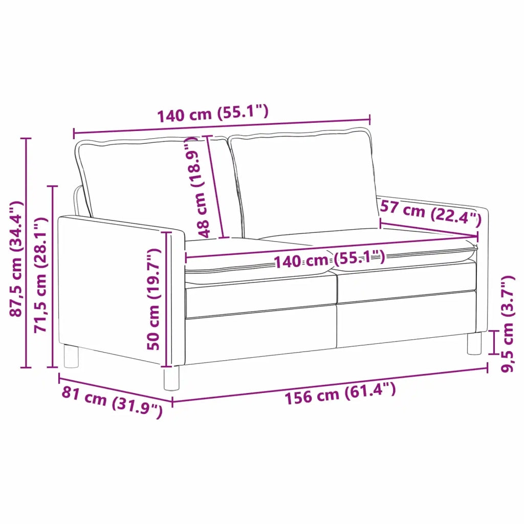 Set di divani 2 pcs Grigio Chiaro Tessuto 3417083