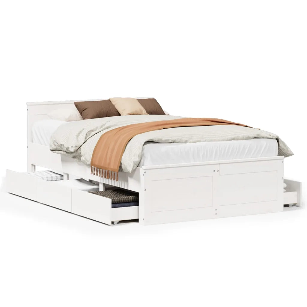 Giroletto senza Materasso con Testata Bianco 120x200 cm Pino