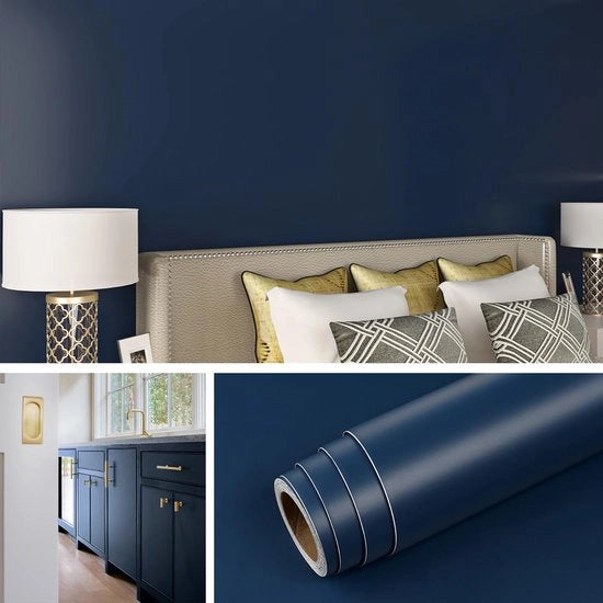 Foglia autoadesiva per mobili - impermeabile - 1 pezzo - blu - PVC