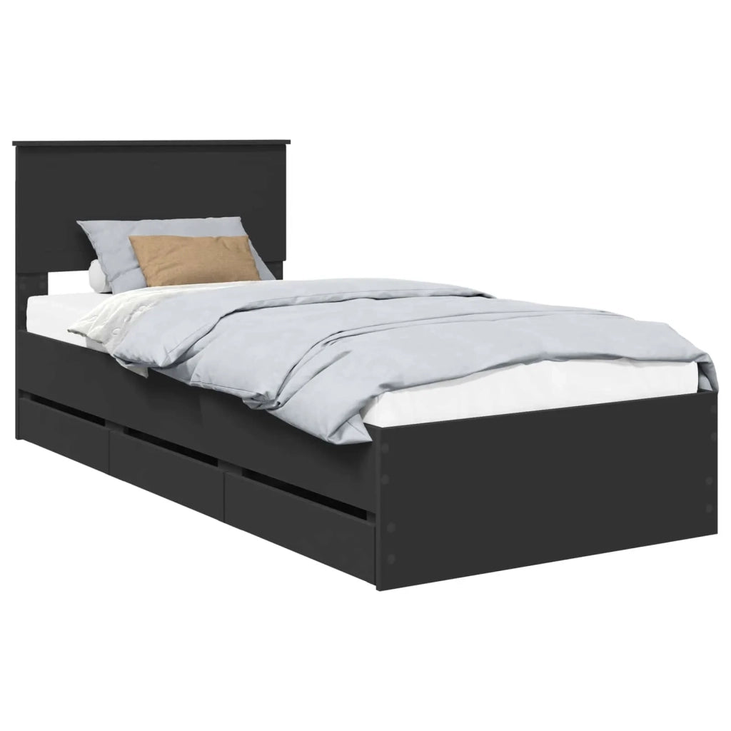 Struttura del letto Nero 90 x 190 cm Legno Ingegnerizzato 3410750