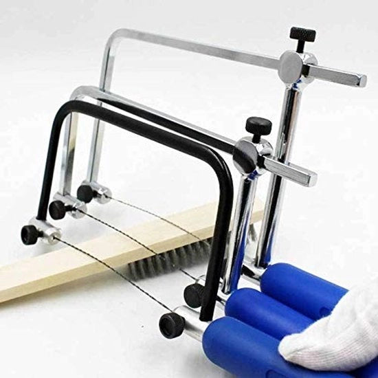 Zaag perforante professionale adattabile - manico in legno - telaio da gioielliere - adatto per legno/plastica - impugnatura morbida - 115x75mm