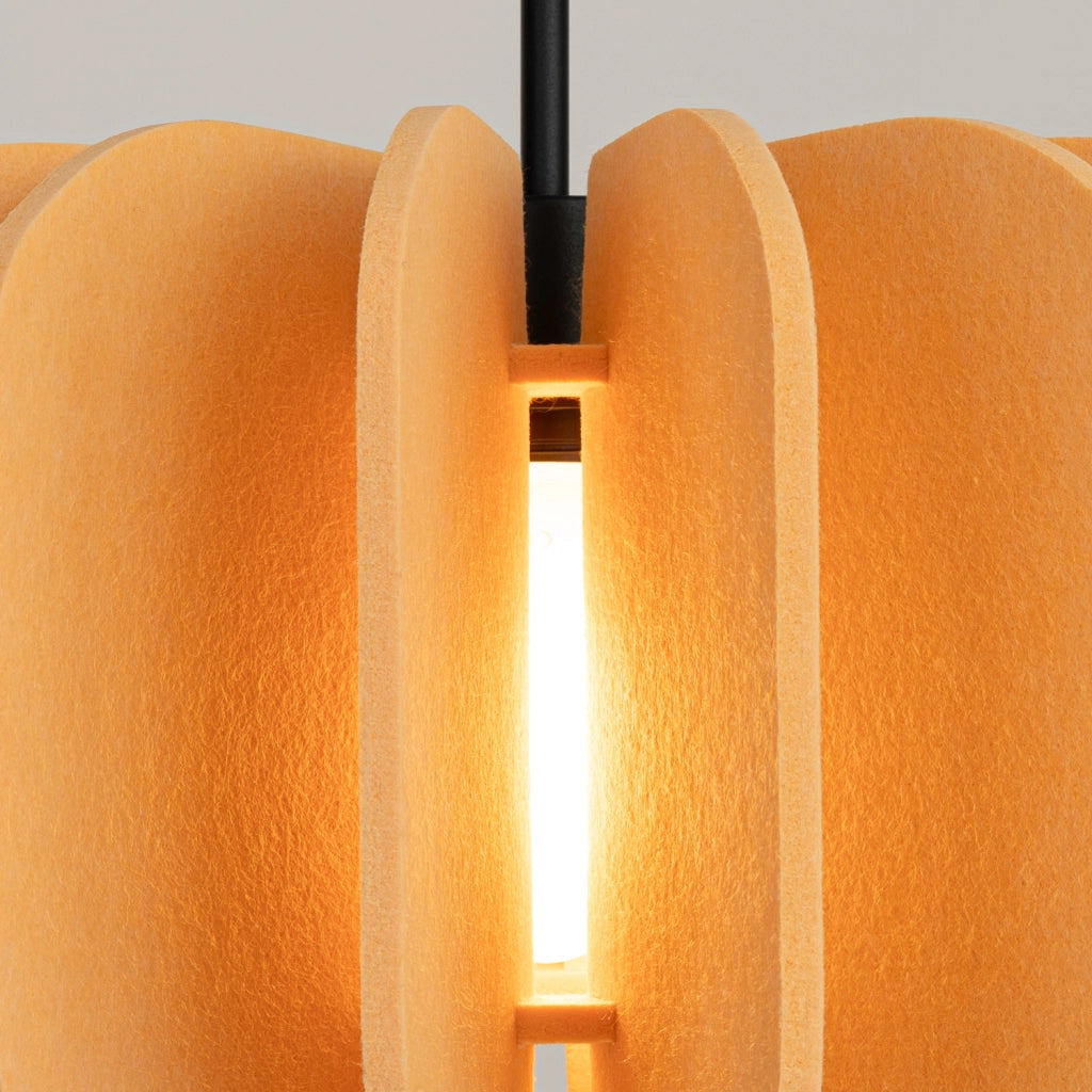 Lampada a sospensione e da terra moderna MULA con paralume in feltro da 45 cm, struttura nera