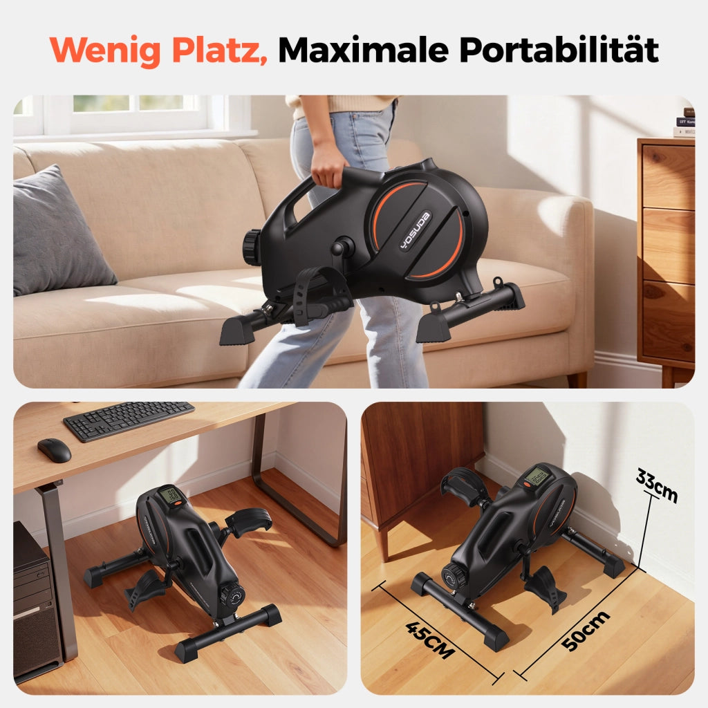Pedaltrainer per Esercizi a Casa ¨C zephmum ¨C con Bande di Resistenza e Tappetino