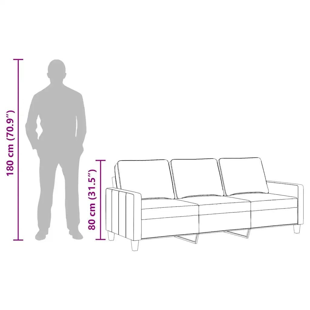 Divano | Divano da soggiorno | Sofa a 3 Posti Rosso Vino 180 cm in Tessuto