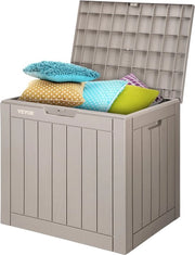 Cassa di Stoccaggio - Scatola per Cuscino - Cassa di Stoccaggio con Coperchio - Scatola per Cuscino - Deposito all'Aperto - Grigio - Cassa all'Aperto