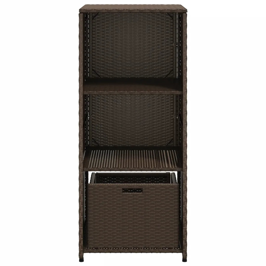 Armadietto Portaoggetti Giardino Marrone 50x55x115cm Polyrattan 365548