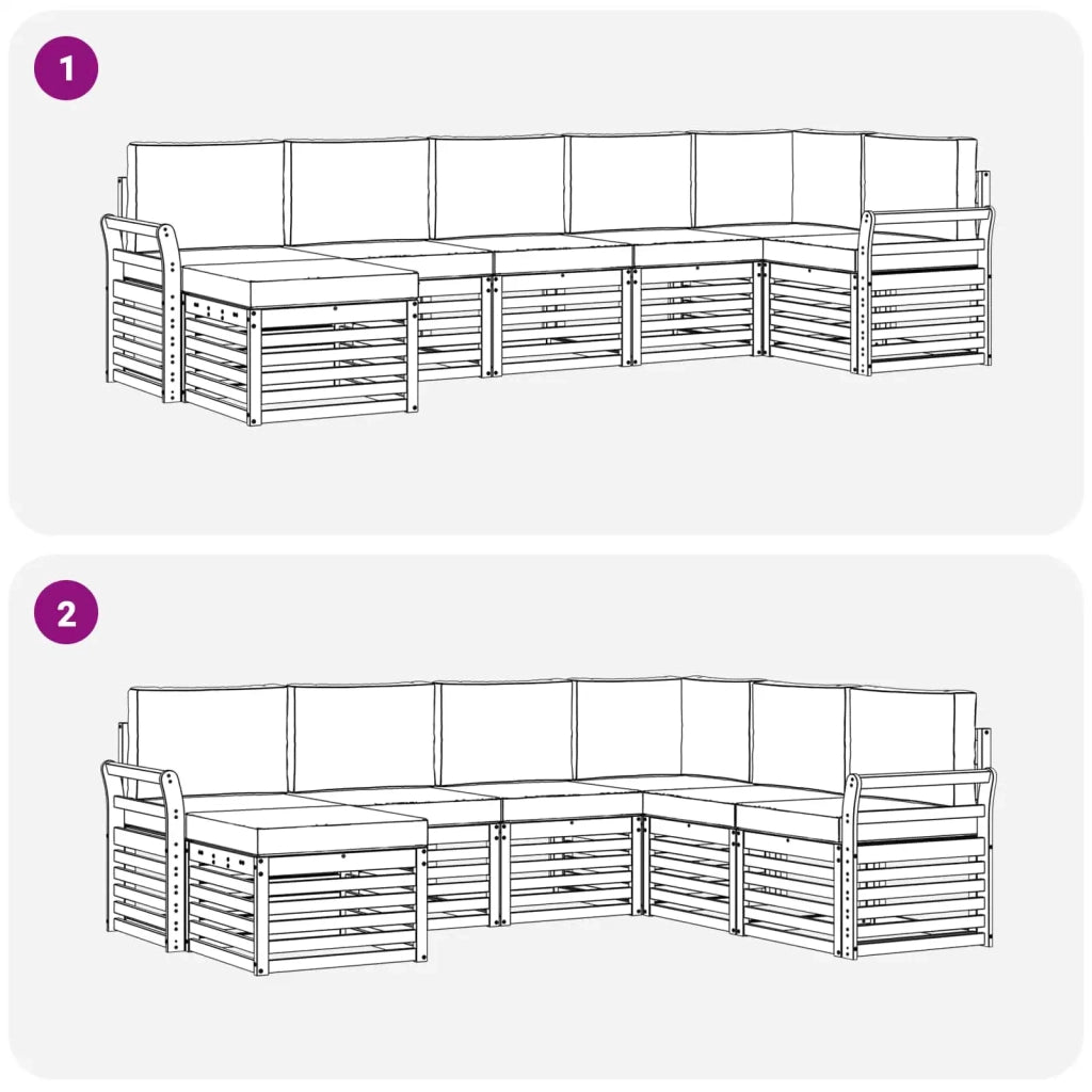 Set di divani da esterno 7 pcs Bianco e Antracite 3392197