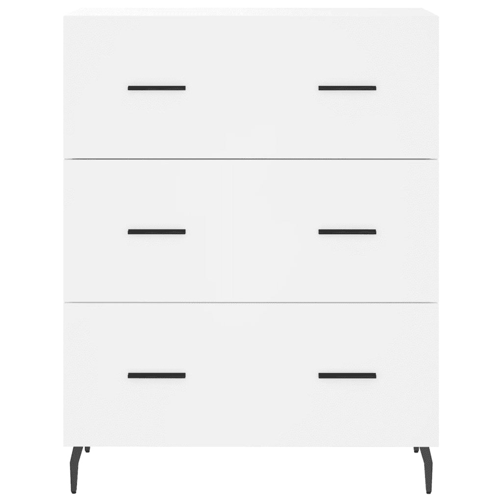 Credenza-Buffet-Armadio da cucina Bianca 69,5x34x180 cm in Legno Multistrato 817441