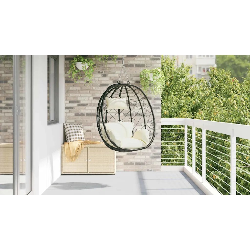 Sedia uovo sospesa Bianco crema 91,5 x 54,5 x 107 cm polyrattan 42003845