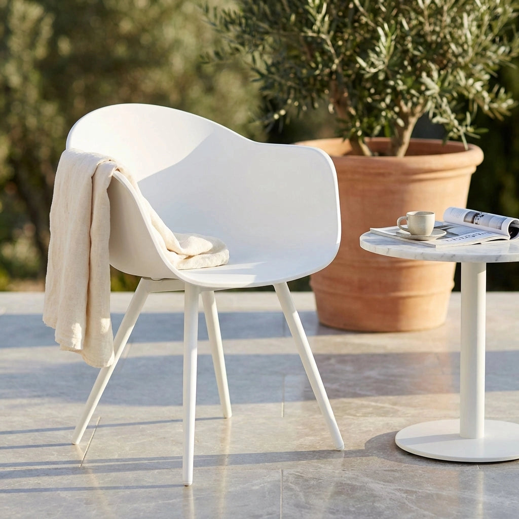Poltrona da Giardino in Plastica Alluminio cm 56x61x74 - DYNA