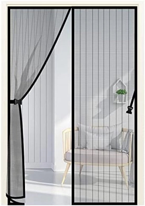 Porta di sicurezza magnetica con tende di ingresso magnetiche e rete antinsettoli