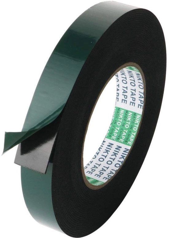 Tecnica di Adesione a Doppia Faccia - Schiuma PE Nera - Impermeabile - Resistente al Calore e alle Alte Temperature - 20 mm x 10 m - Adesivo