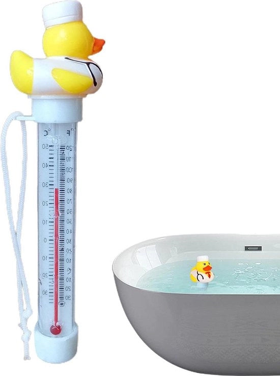 Misuratore di temperatura dell'acqua per piscine a forma di anatra 

o 
Misuratore di temperatura dell'acqua per piscine a forma di uccello acquatico