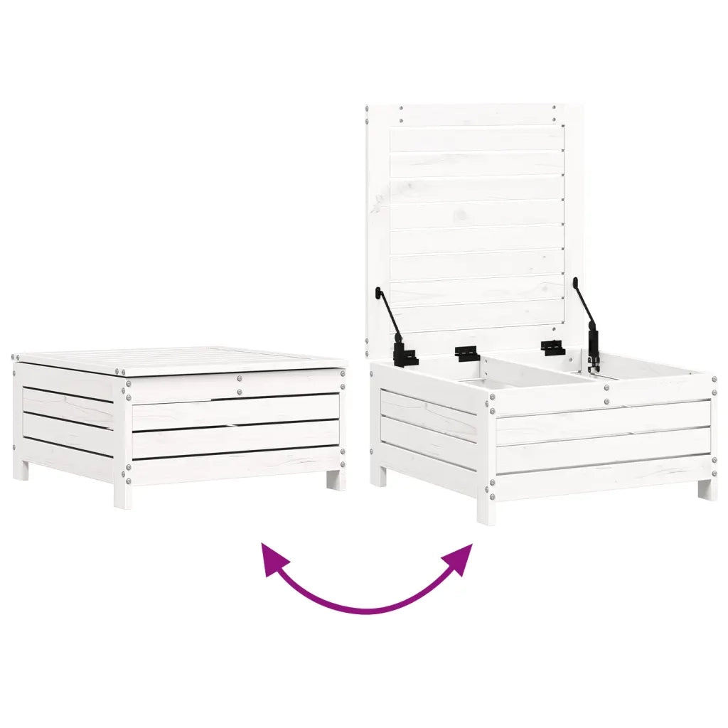 Set Salotto da Giardino 4 pz | Set di Mobili da Esterno Bianco in Legno Massello di Pino