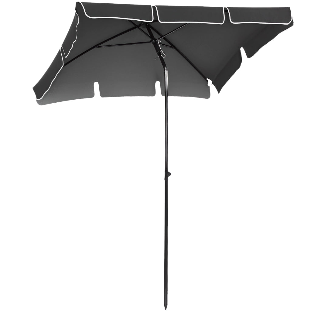 Ombrellone da Giardino rettangolare inclinabile ¨C Minimal ¨C 2x1.3m grigio metallo polyester