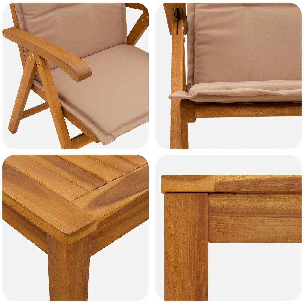 Set da pranzo da giardino 3 pezzi 3 pz Naturale 3434605