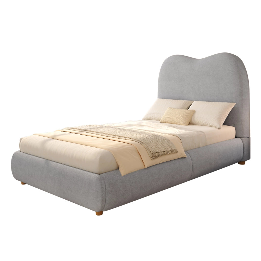 Letto imbottito per bambini 90x200 cm con contenitore e rete a doghe