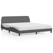 Letto matrimoniale | Letto per adulti | Giroletto Dover Grigio Scuro 180x200 cm Tessuto