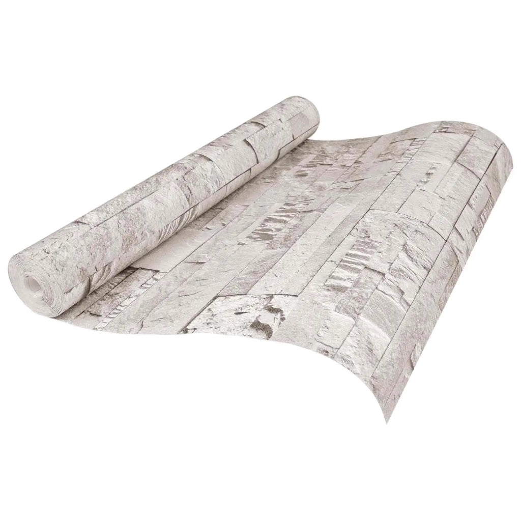Carta da Parati 3D Pietra Crema 10 x 0,53 m Tessuto Non Tessuto CFW9796764