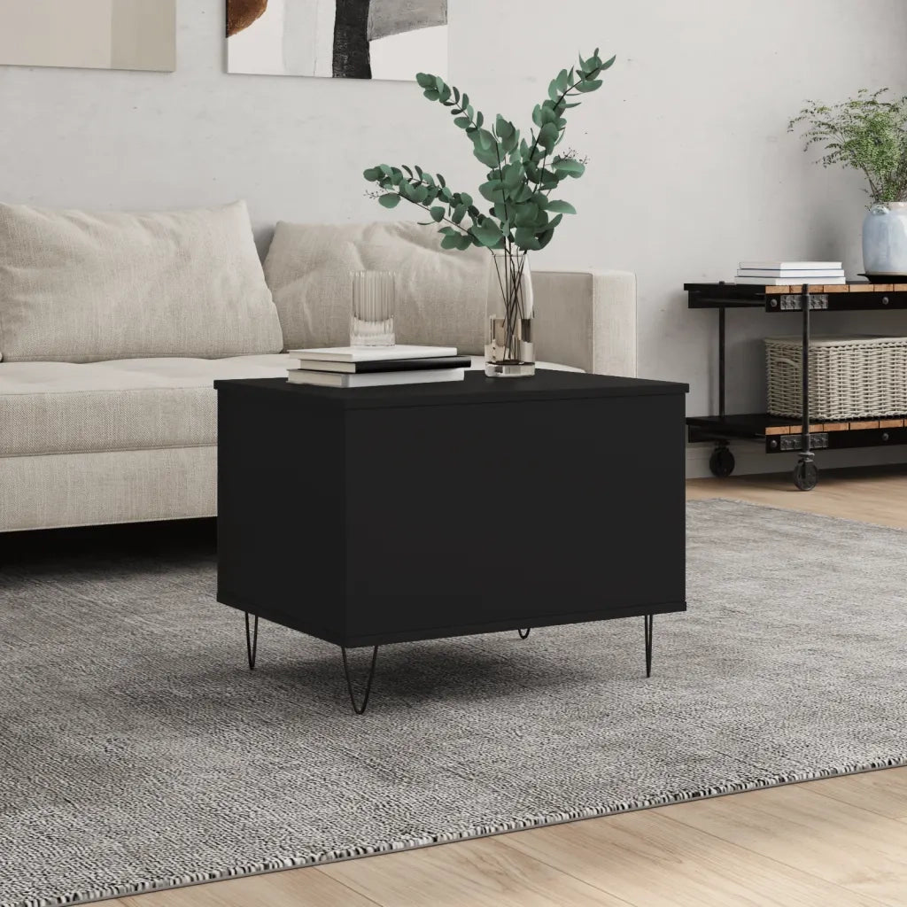 Tavolino da Salotto Nero 60x44,5x45 cm in Legno Multistrato 830949