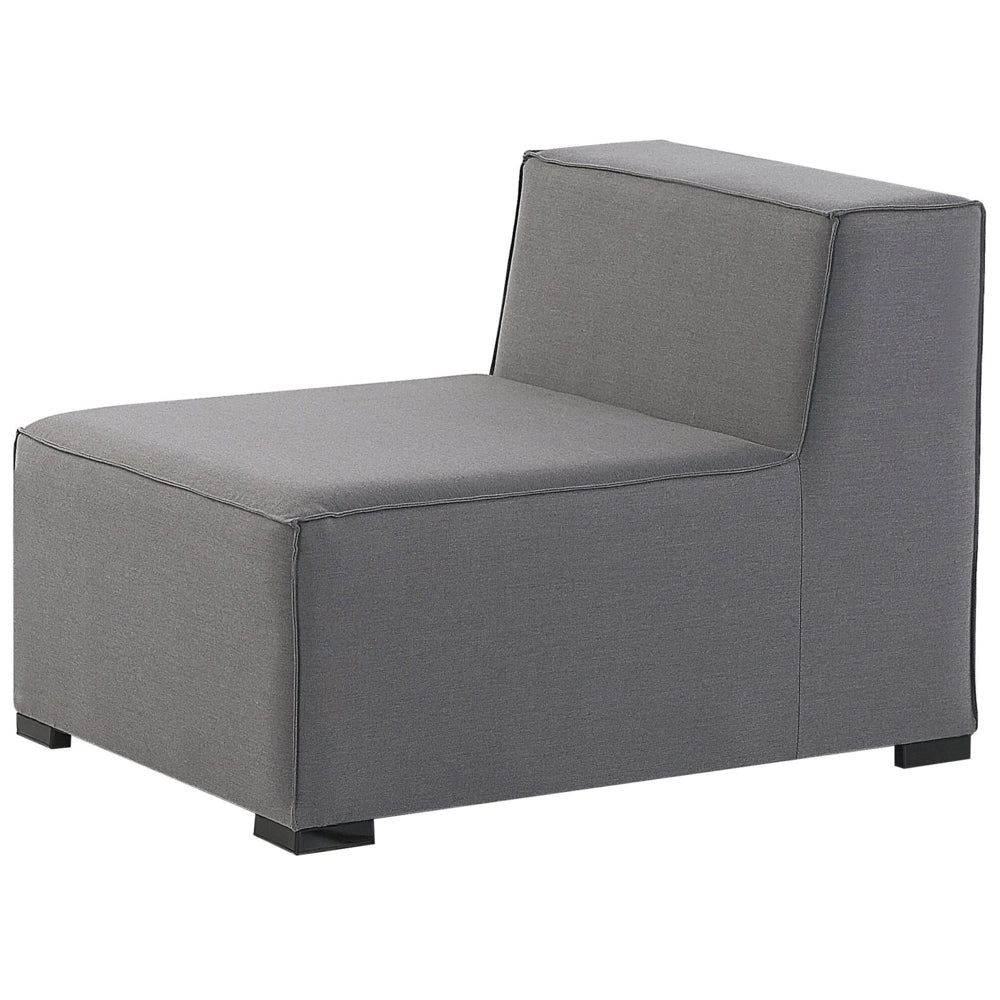 Set divano ad angolo per interni ed esterni con rivestimento in tessuto grigio a 7 posti con divano da giardino ottomana sinistro