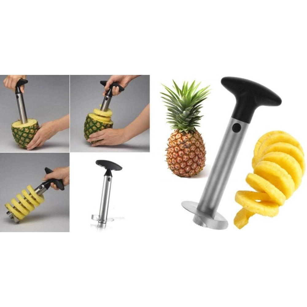 Trade Shop - Sbuccia Affetta Taglia Ananas In Acciaio Toglie Leva Torsolo Turzo Buccia Lama -