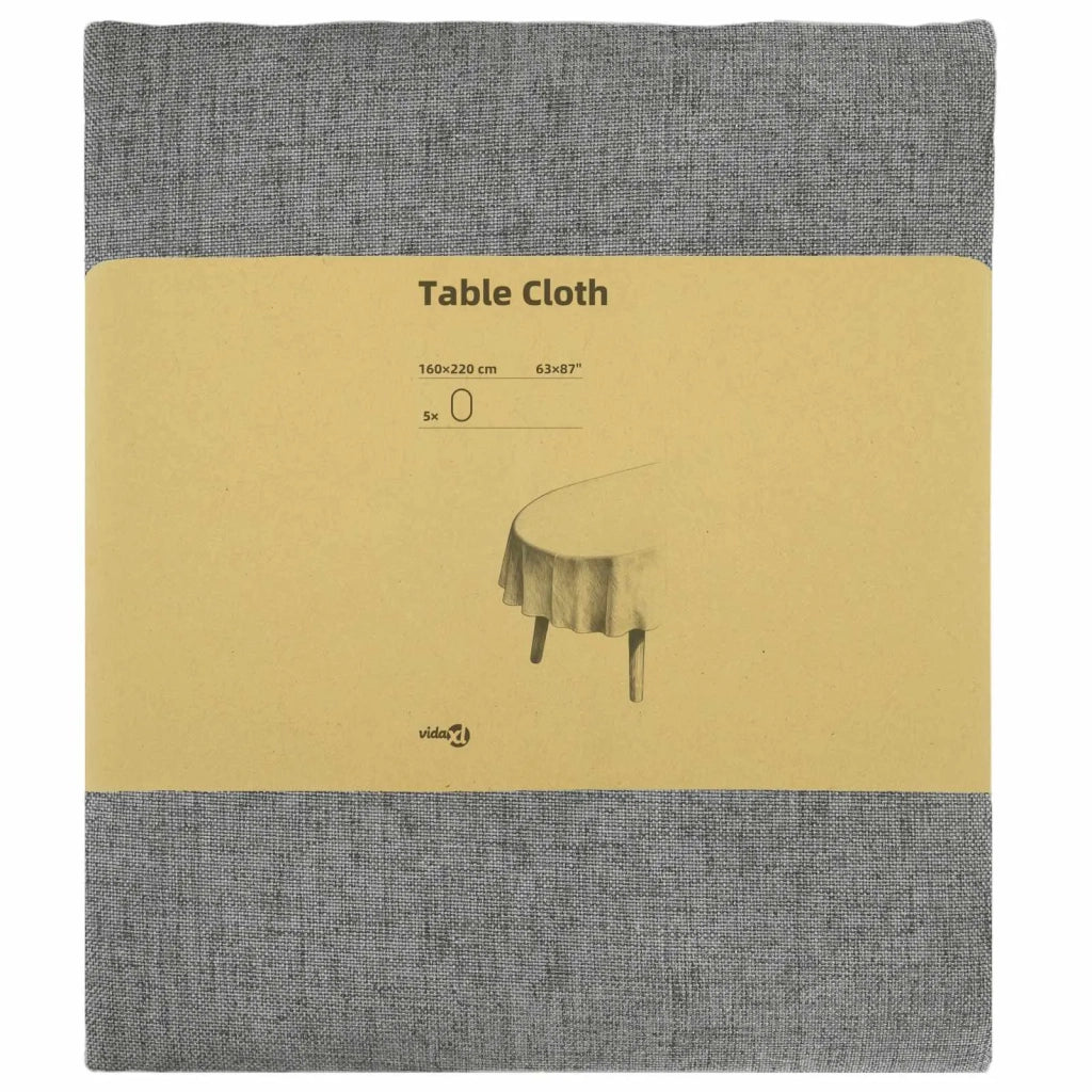 Tovaglia da Tavolo 5 pz Ovale Grigio Chiaro 160 x 220 cm 42040402