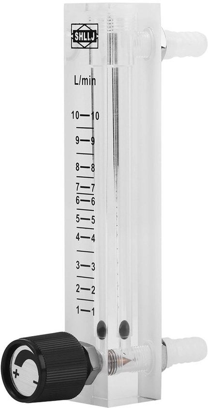 Misuratore di flusso di gas 1-10 L/min - Misuratore di flusso con valvola regolabile - Alta qualità in acrilico - Per ossigeno/aria/gas - Facile da utilizzare - 8 mm viti di fissaggio