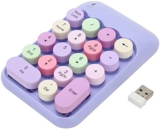 Tastiera USB Numerica - Blocco Tasti Meccanico - Trasmissione Infrarossa fino a 30 m - Tema Blu e Rosso - Pannello Numerico Multifunzionale - Adatto a...