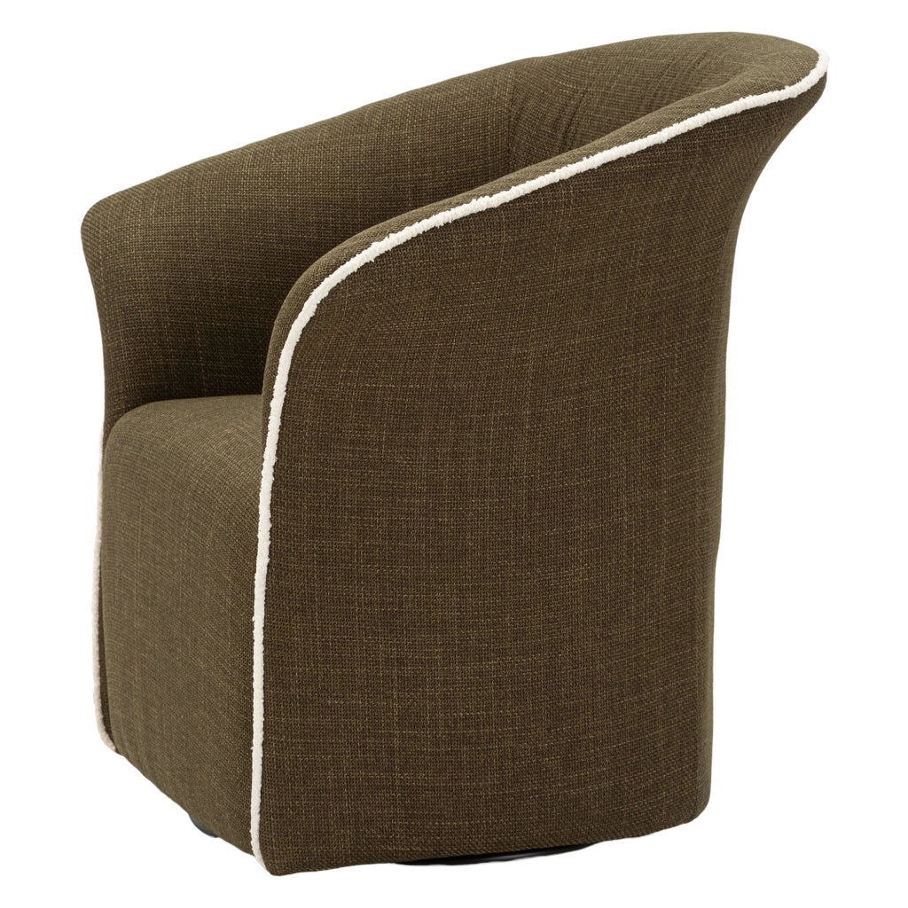 Poltroncina Toamas, Poltrona Base Girevole, 84x66x80h cm Verde