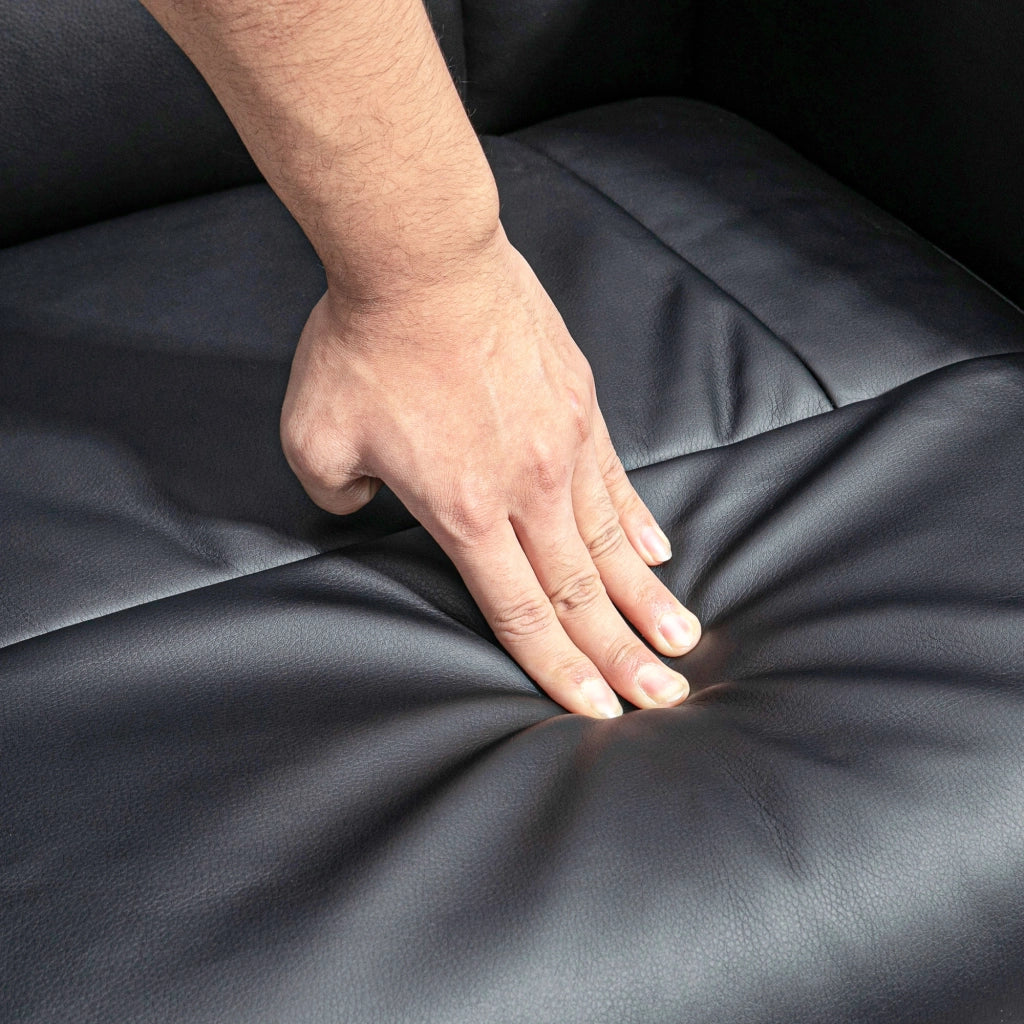 Poltrona Relax con Poggiapiedi ¨C Minimal ¨C Grigio Scuro Tessuto
