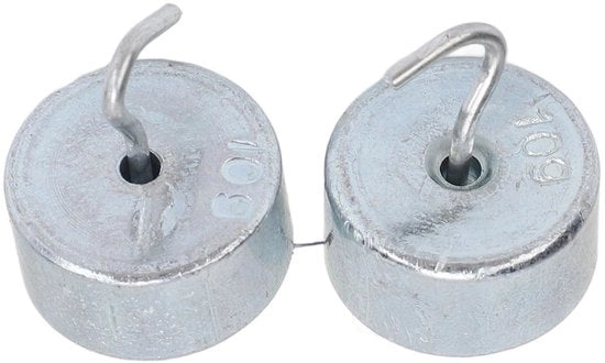Set di pesi da appendere 10g - Acciaio cromato - Pesi da appendere a doppia appendice - Set da 2 - Educazione/Natura - Materiale ecologico - Set di pesi