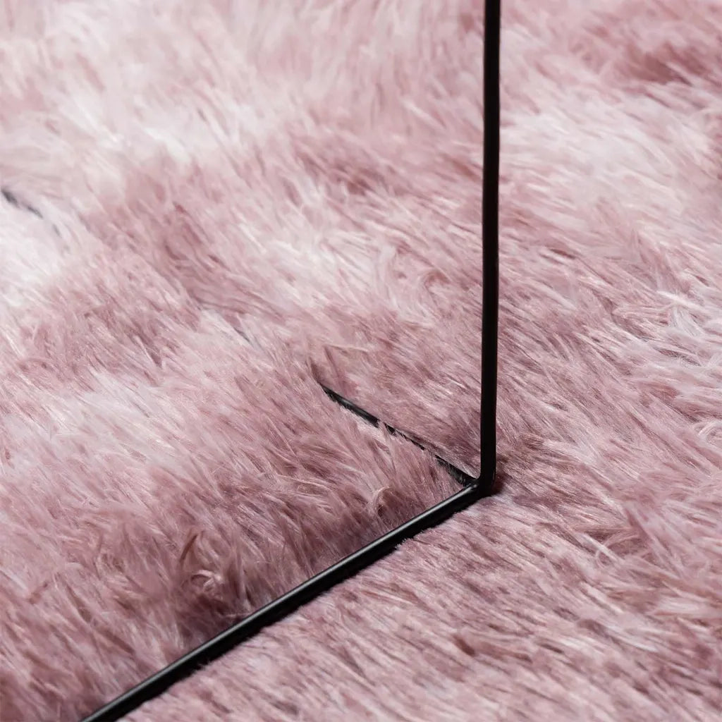 Tappeto Shaggy a Pelo Lungo NAVARRA Rosa Antico 200x200cm 4102881
