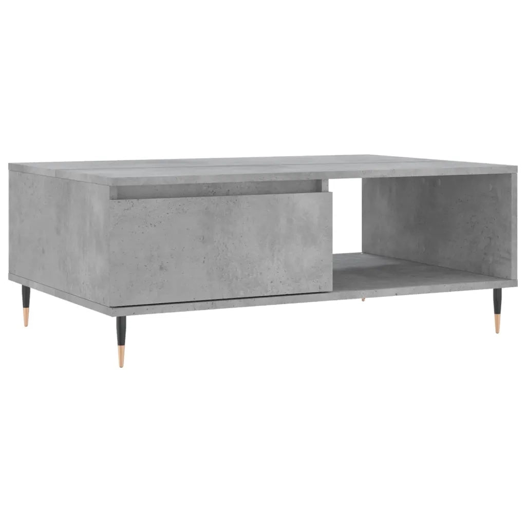 Tavolino da Salotto-Tavolino da soggiorno-Tavolo Grigio Cemento 90x60x35cm Legno Multistrato 942204