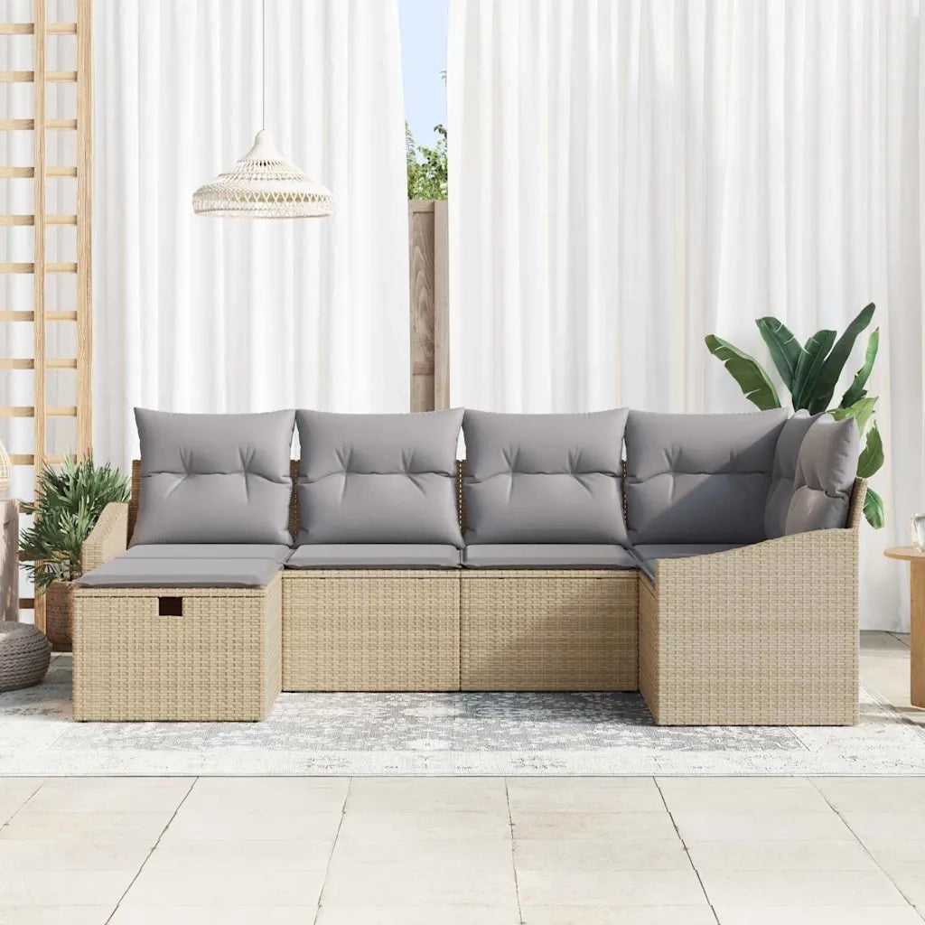 Set di divani con cuscino 6 pcs polyrattan