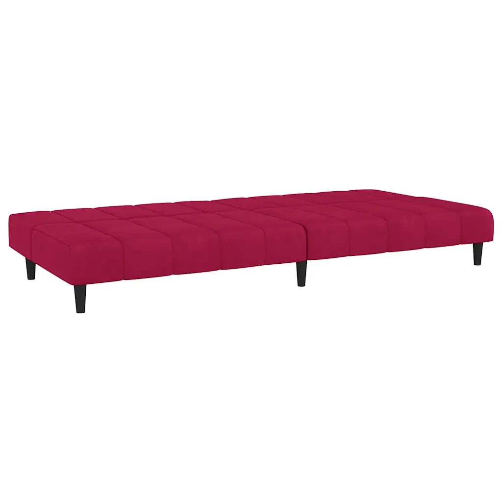 Divano letto | Sof¨¤ letto | Letto singolo a 2 Posti Rosso Vino in Velluto