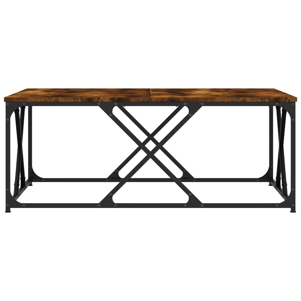 Tavolino da Salotto Rovere Fumo 100x100x40 cm Legno Multistrato 835366