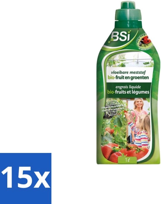 Meststof per Fruiti e Verdure - Crescita Naturale e Produzione - 1 L - Confezione in Bulk - 15 pezzi
