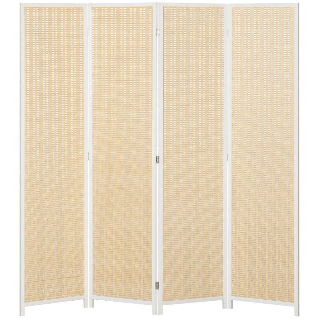 Paravento Separatore Ambienti ¨C Xylo ¨C 4 Pannelli Legno Naturale 180x180 cm