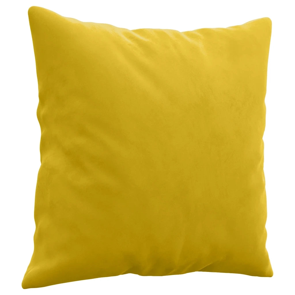 Divano a 2 Posti con Cuscini Giallo 140 cm in Velluto 3200951
