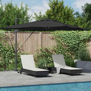 Ombrellone-Ombrello da giardino Nero 286 x 284 x 270 cm Alluminio e Poliestere