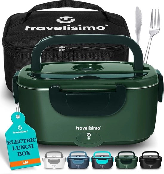 Lunchbox elettrica riscaldatore alimenti 3 in 1 - Riscaldatore alimenti portatile per Auto, Casa e Lavoro con contenitore in acciaio inossidabile da 1,5L