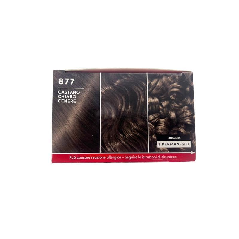 TINTA CAPELLI BRILLANCE 877 CASTANO CHIARO CENERE COLORAZIONE PERMANENTE INTENSIVA 100% COPERTURA DEI CAPELLI BIANCHI