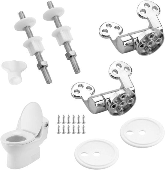 Set di Sostituzione di Cardini di Toilette in Acciaio Inossidabile Premium, con 2 Cardini di Sostituzione per Toilette, Fitting di Sostituzione con Fitting e Pezzi di Riparazione